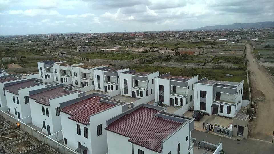 Aerial view of a modern residential development by Jolly Homes